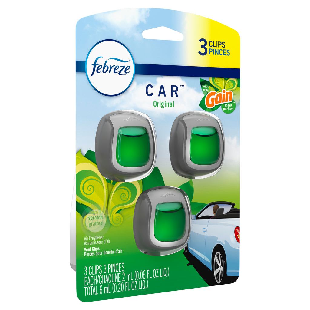 Car Odor-Eliminating Air Freshener, Gain Original, 3 ct